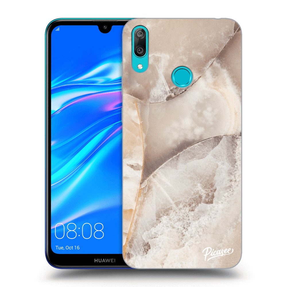 Picasee silikonový průhledný obal pro Huawei Y7 2019 - Cream marble
