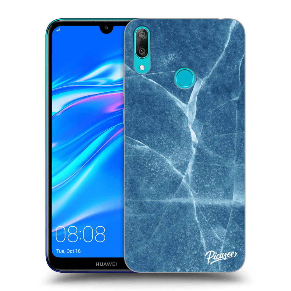 Picasee silikonový černý obal pro Huawei Y7 2019 - Blue marble