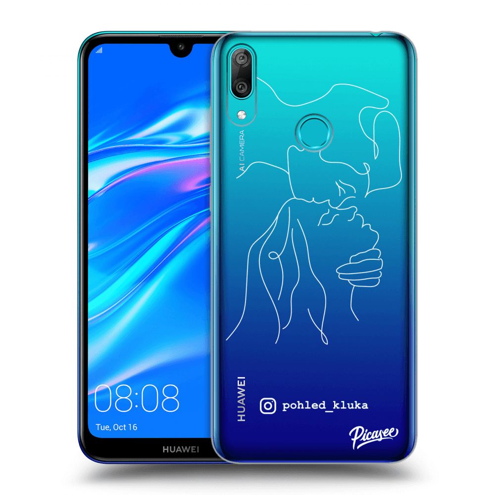 Picasee silikonový průhledný obal pro Huawei Y7 2019 - Forehead kiss White