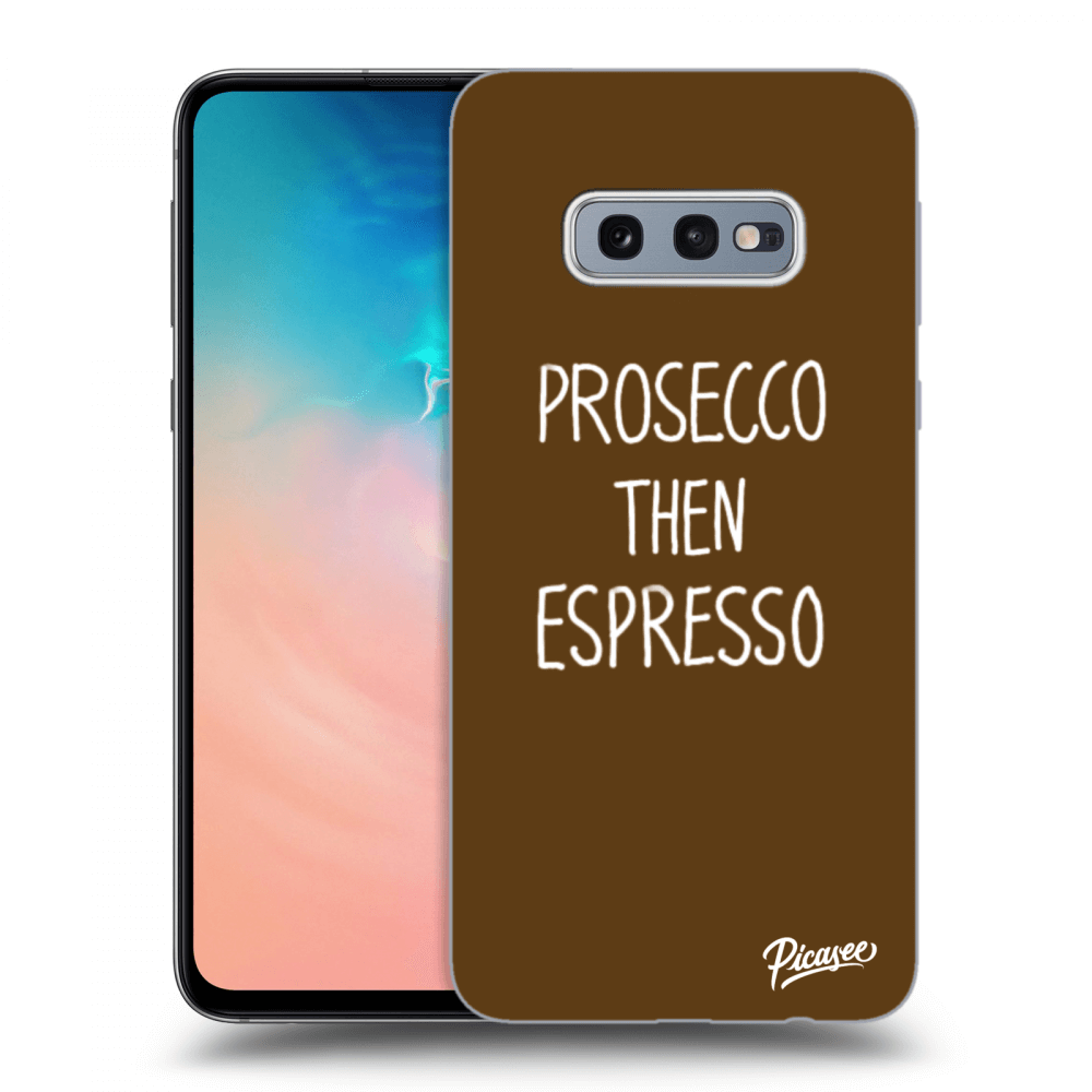 Picasee silikonový černý obal pro Samsung Galaxy S10e G970 - Prosecco then espresso