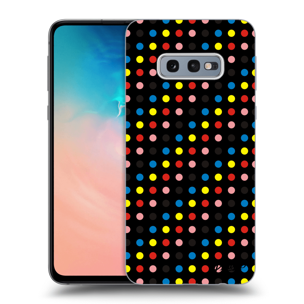 Picasee silikonový černý obal pro Samsung Galaxy S10e G970 - Colorful dots