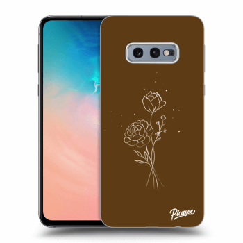 Picasee silikonový černý obal pro Samsung Galaxy S10e G970 - Brown flowers