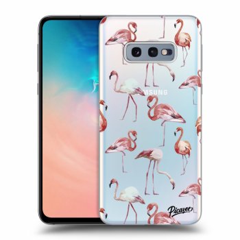 Picasee silikonový průhledný obal pro Samsung Galaxy S10e G970 - Flamingos