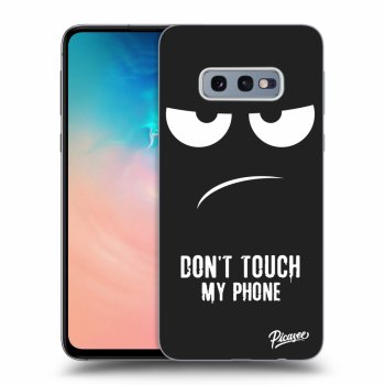 Picasee silikonový černý obal pro Samsung Galaxy S10e G970 - Don't Touch My Phone