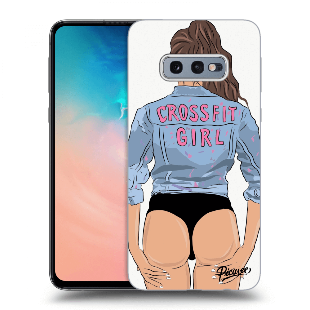 Picasee silikonový průhledný obal pro Samsung Galaxy S10e G970 - Crossfit girl - nickynellow
