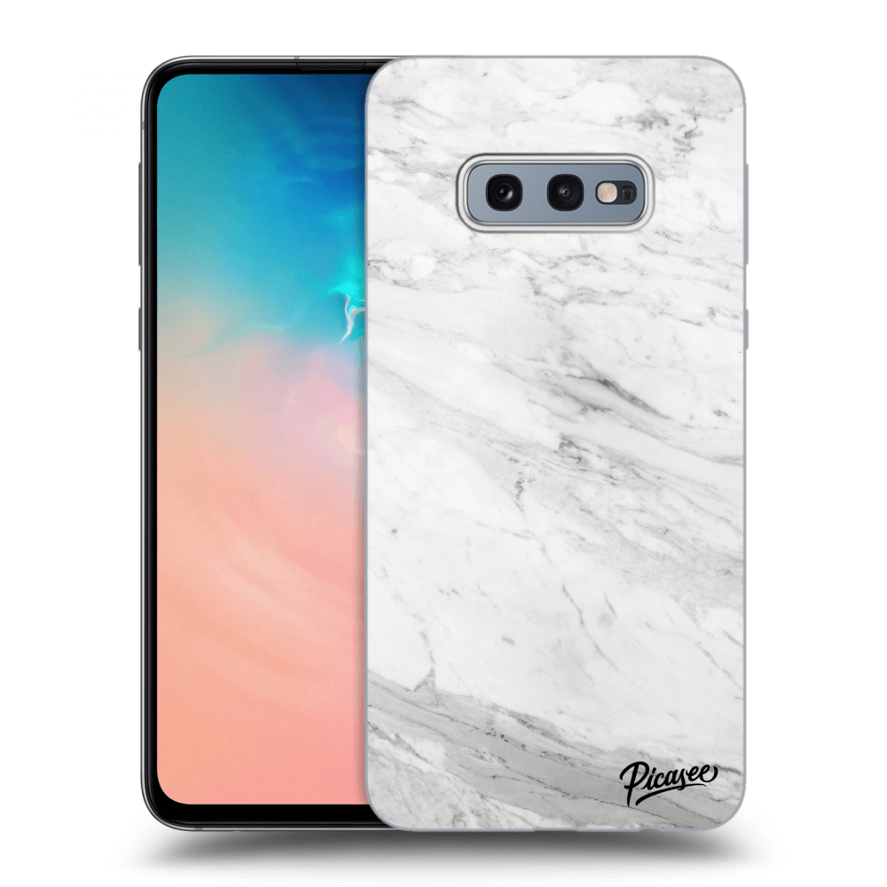 Picasee silikonový průhledný obal pro Samsung Galaxy S10e G970 - White marble
