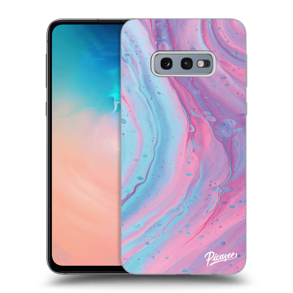 Picasee silikonový průhledný obal pro Samsung Galaxy S10e G970 - Pink liquid