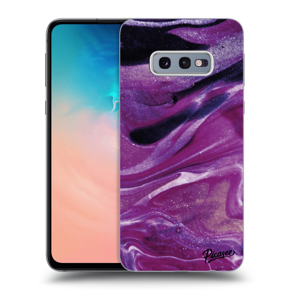 Picasee silikonový průhledný obal pro Samsung Galaxy S10e G970 - Purple glitter