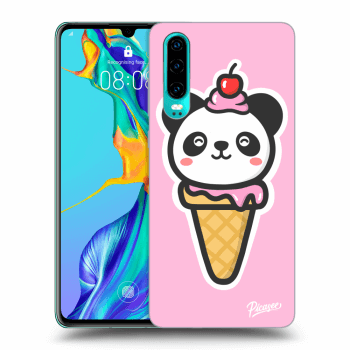 Picasee silikonový průhledný obal pro Huawei P30 - Ice Cream Panda