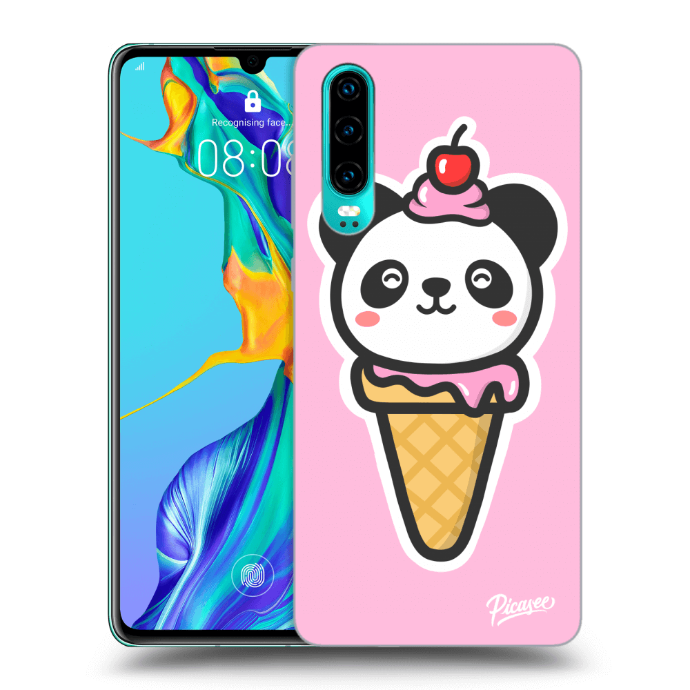 Picasee silikonový průhledný obal pro Huawei P30 - Ice Cream Panda