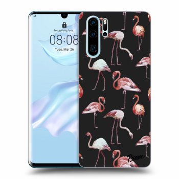 Picasee silikonový černý obal pro Huawei P30 Pro - Flamingos