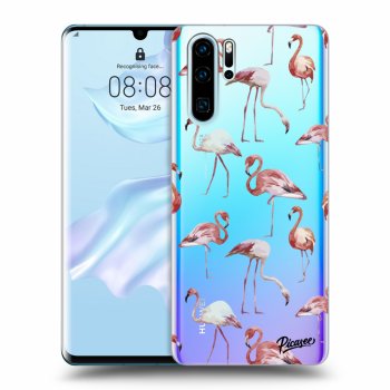 Picasee silikonový průhledný obal pro Huawei P30 Pro - Flamingos