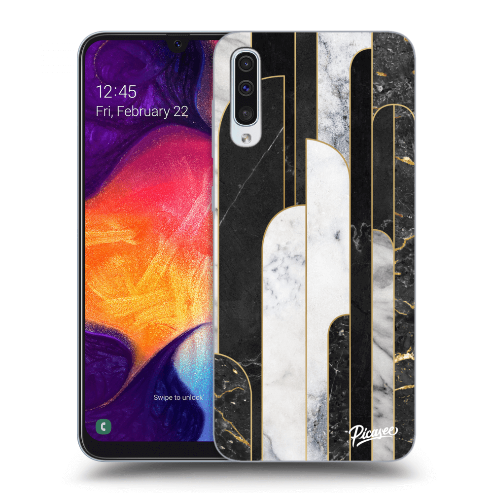 Picasee ULTIMATE CASE pro Samsung Galaxy A50 A505F - Black & White tile