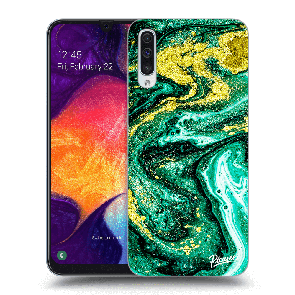 Picasee ULTIMATE CASE pro Samsung Galaxy A50 A505F - Green Gold