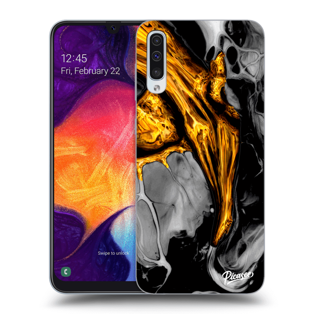 Picasee ULTIMATE CASE pro Samsung Galaxy A50 A505F - Black Gold