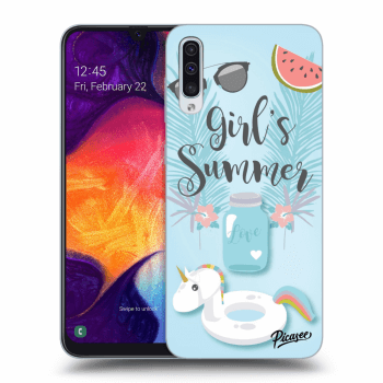 Picasee silikonový černý obal pro Samsung Galaxy A50 A505F - Girls Summer