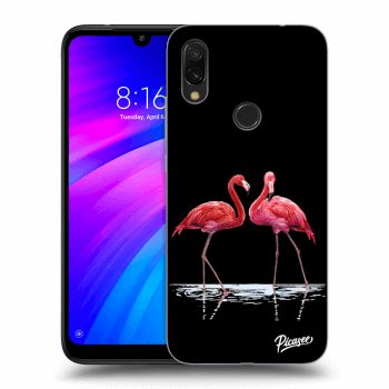 Picasee silikonový černý obal pro Xiaomi Redmi 7 - Flamingos couple
