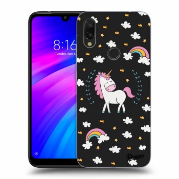 Picasee silikonový černý obal pro Xiaomi Redmi 7 - Unicorn star heaven