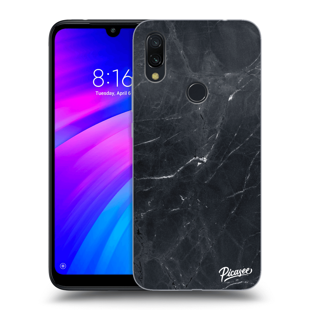 Picasee silikonový průhledný obal pro Xiaomi Redmi 7 - Black marble