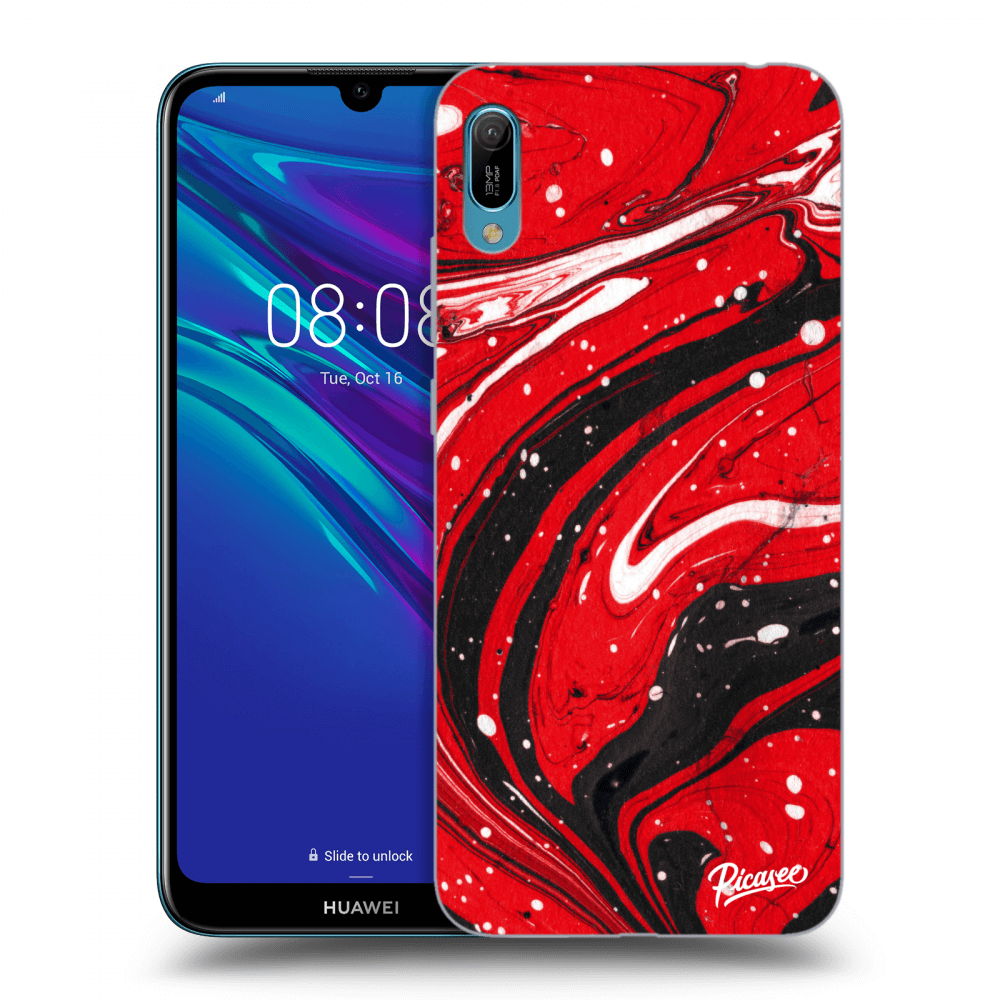 Picasee silikonový průhledný obal pro Huawei Y6 2019 - Red black