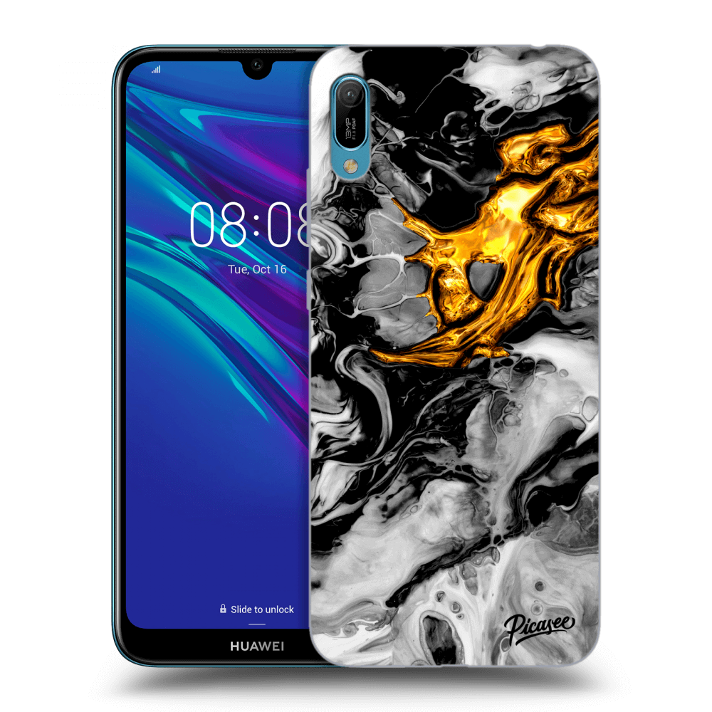 Picasee ULTIMATE CASE pro Huawei Y6 2019 - Black Gold 2