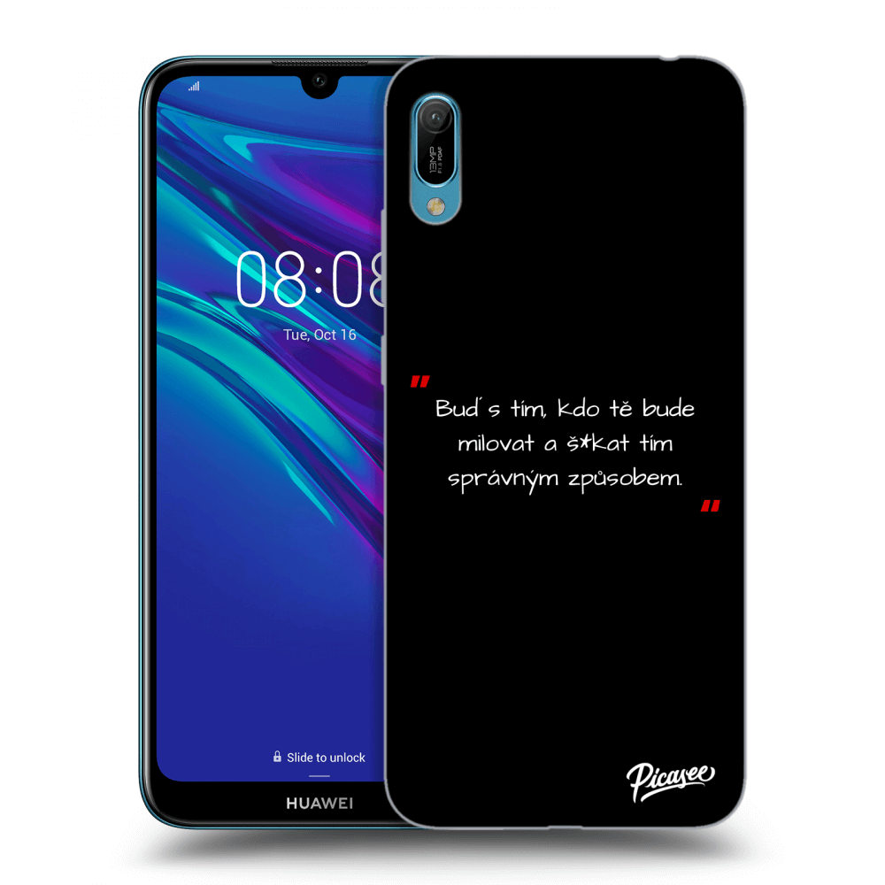 Picasee silikonový černý obal pro Huawei Y6 2019 - Správná láska Bílá