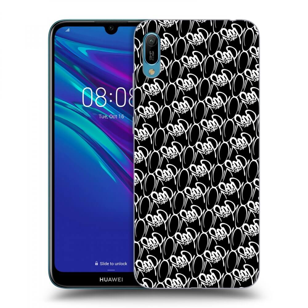 Picasee silikonový černý obal pro Huawei Y6 2019 - Separ - White On Black 2
