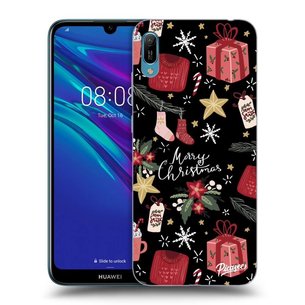 Picasee silikonový černý obal pro Huawei Y6 2019 - Christmas