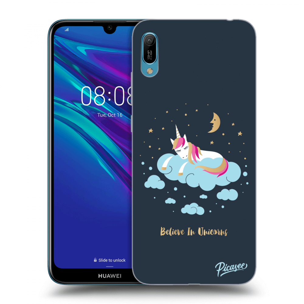 Picasee silikonový průhledný obal pro Huawei Y6 2019 - Believe In Unicorns
