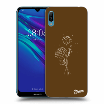Picasee silikonový černý obal pro Huawei Y6 2019 - Brown flowers
