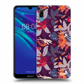 Picasee silikonový černý obal pro Huawei Y6 2019 - Purple Leaf