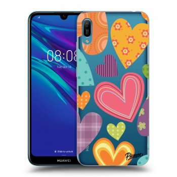 Picasee silikonový průhledný obal pro Huawei Y6 2019 - Colored heart