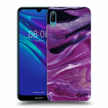 Picasee silikonový průhledný obal pro Huawei Y6 2019 - Purple glitter