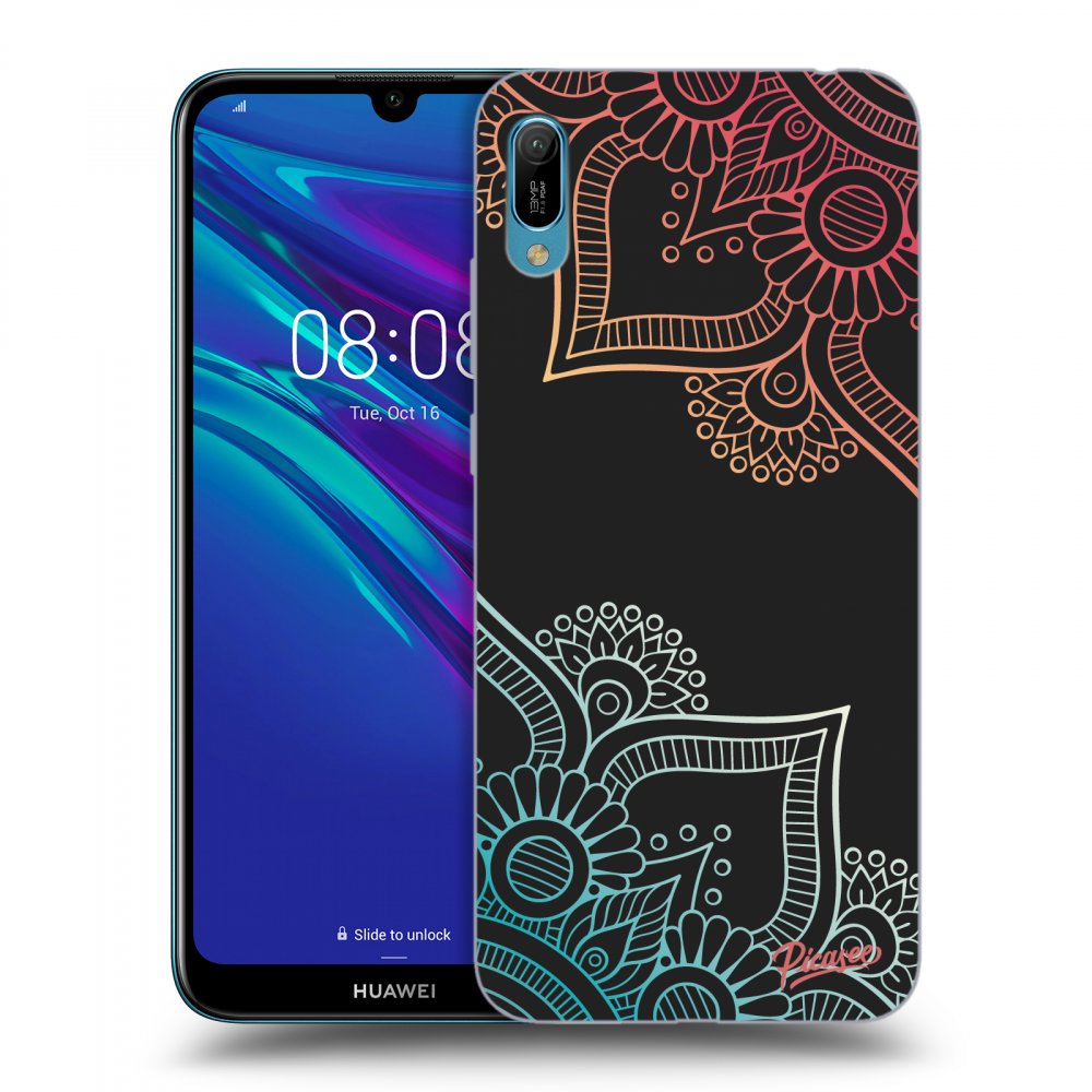 Picasee silikonový černý obal pro Huawei Y6 2019 - Flowers pattern