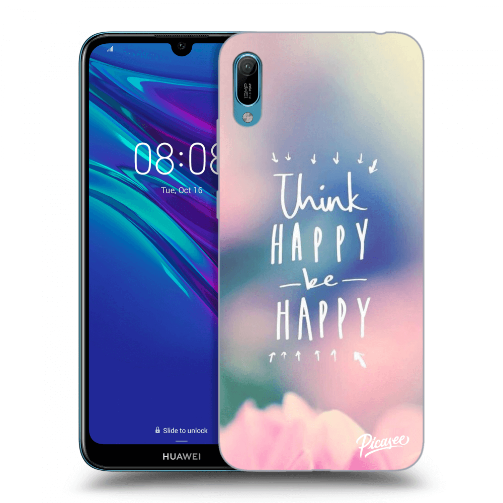 Picasee silikonový černý obal pro Huawei Y6 2019 - Think happy be happy