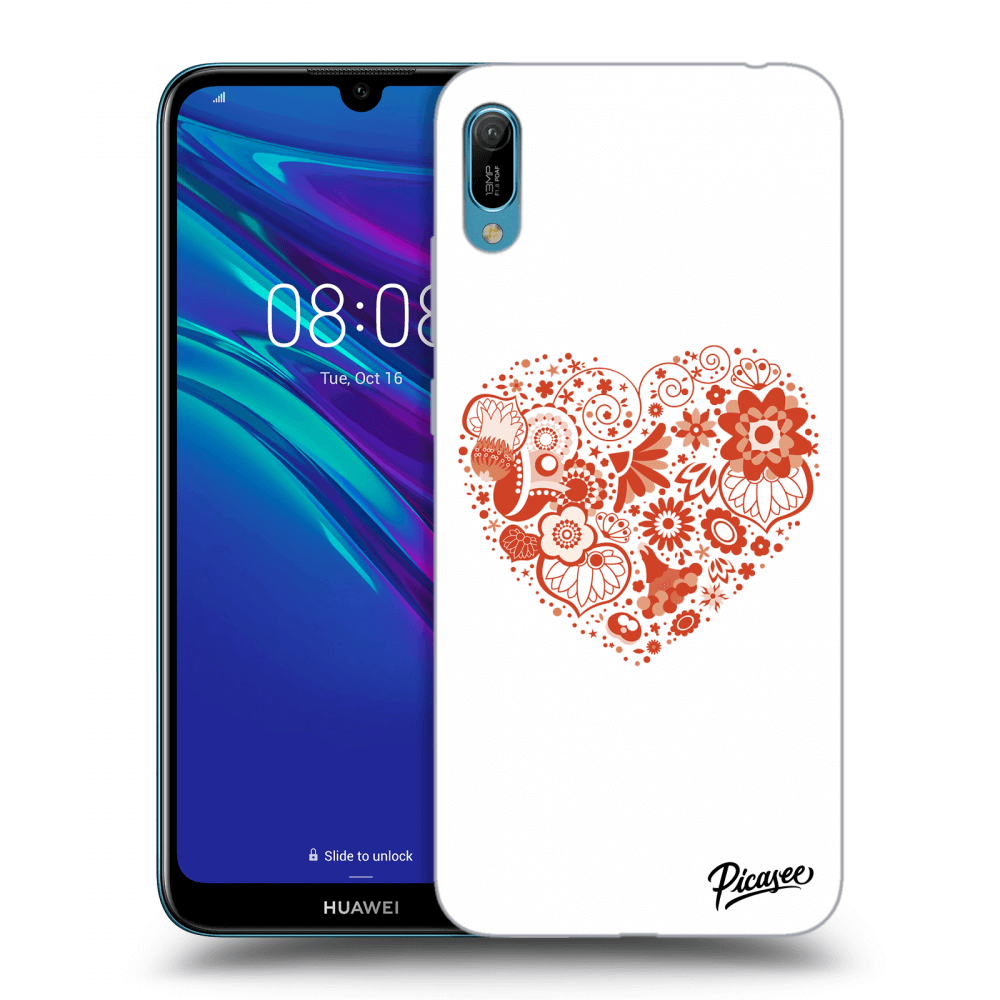 Picasee silikonový černý obal pro Huawei Y6 2019 - Big heart