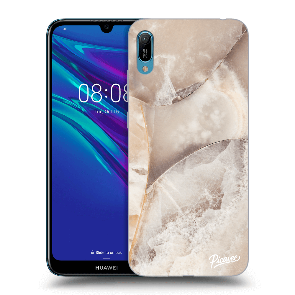 Picasee silikonový průhledný obal pro Huawei Y6 2019 - Cream marble