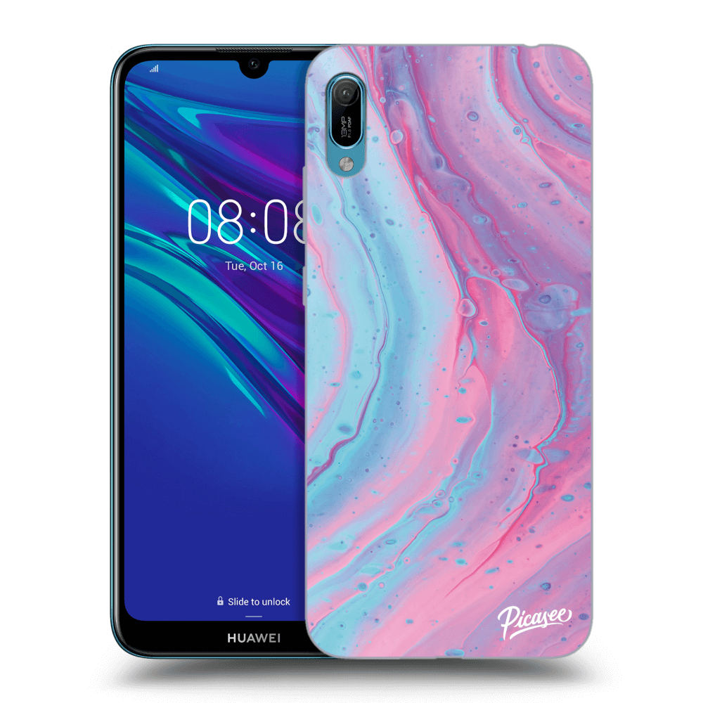 Picasee silikonový černý obal pro Huawei Y6 2019 - Pink liquid