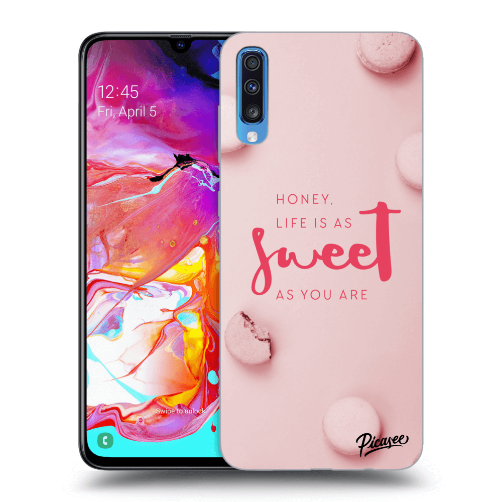 Picasee silikonový černý obal pro Samsung Galaxy A70 A705F - Life is as sweet as you are