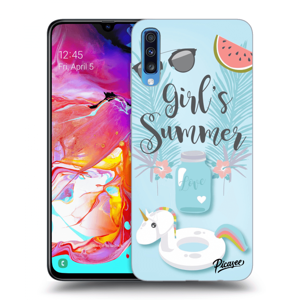 Picasee silikonový průhledný obal pro Samsung Galaxy A70 A705F - Girls Summer