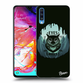 Picasee silikonový černý obal pro Samsung Galaxy A70 A705F - Forest owl