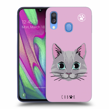 Picasee silikonový průhledný obal pro Samsung Galaxy A40 A405F - Chybí mi kočky - Růžová