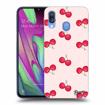 Picasee silikonový průhledný obal pro Samsung Galaxy A40 A405F - Cherries