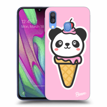 Picasee silikonový průhledný obal pro Samsung Galaxy A40 A405F - Ice Cream Panda