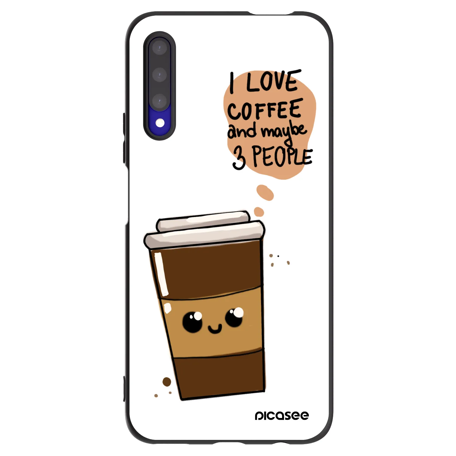 Picasee silikonový černý obal pro Honor 9X Pro - Cute coffee
