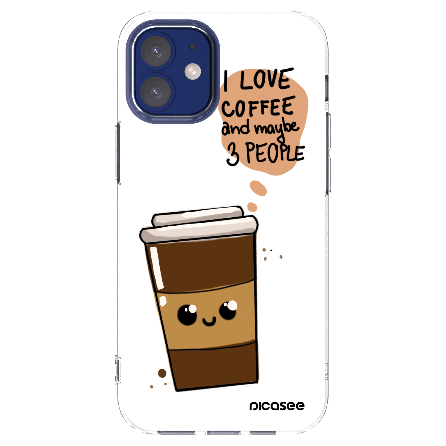 Picasee silikonový průhledný obal pro Apple iPhone 12 mini - Cute coffee