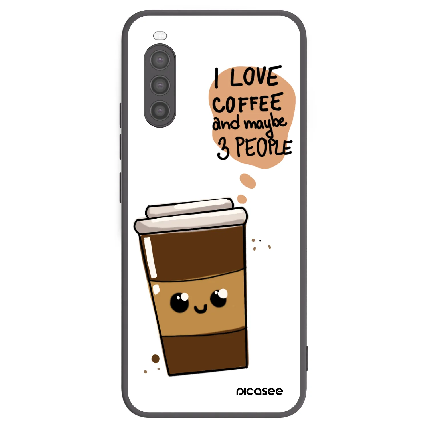 Picasee silikonový černý obal pro Sony Xperia 10 II - Cute coffee