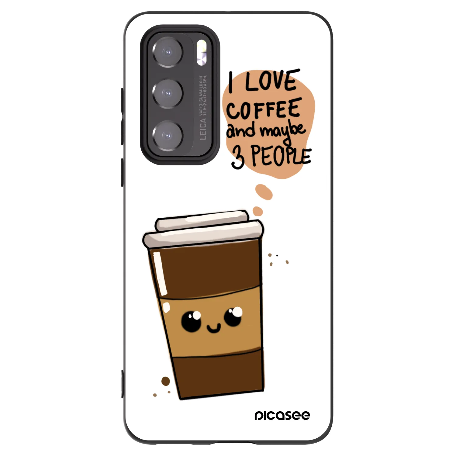 Picasee silikonový černý obal pro Huawei P40 - Cute coffee