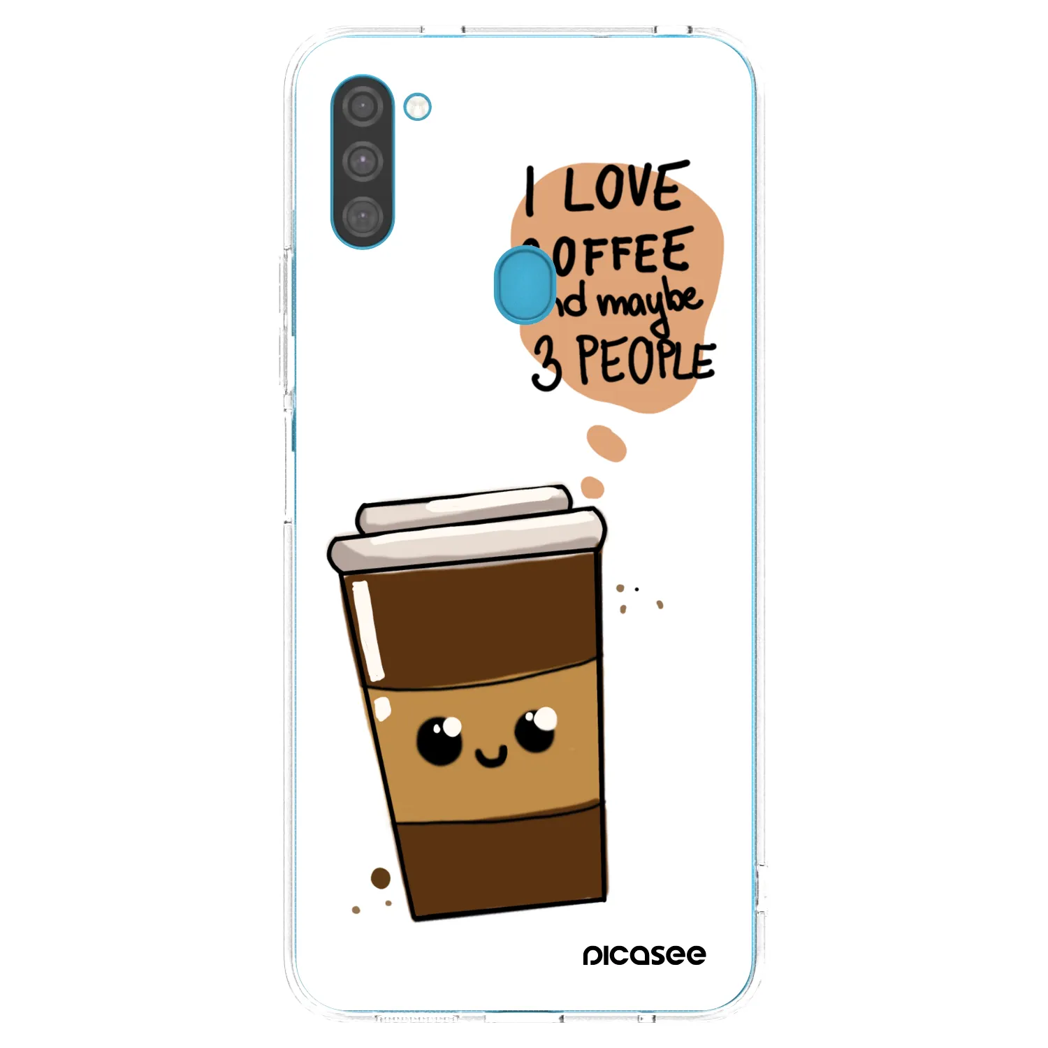 Picasee silikonový průhledný obal pro Samsung Galaxy M11 - Cute coffee
