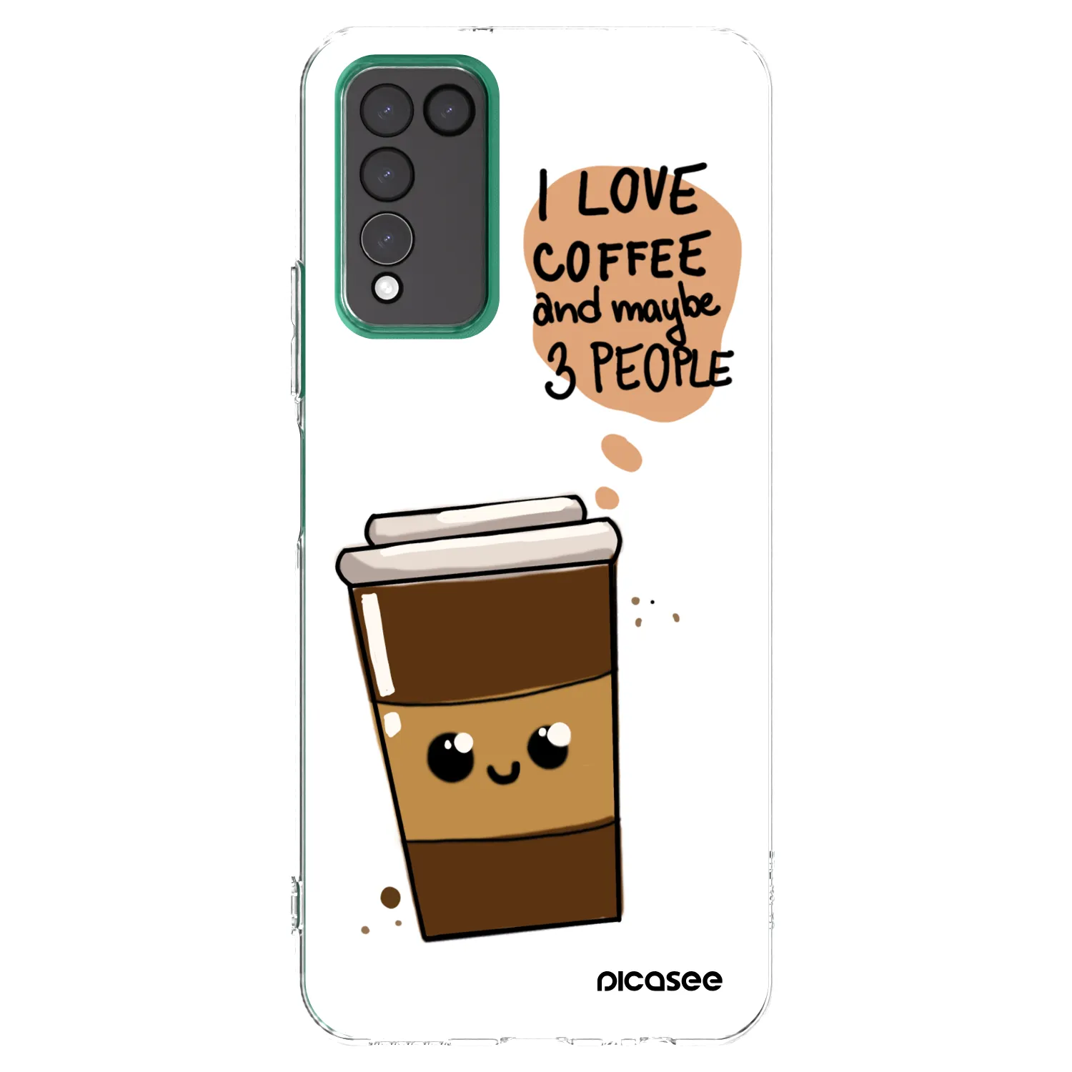 Picasee silikonový průhledný obal pro Honor 10X Lite - Cute coffee